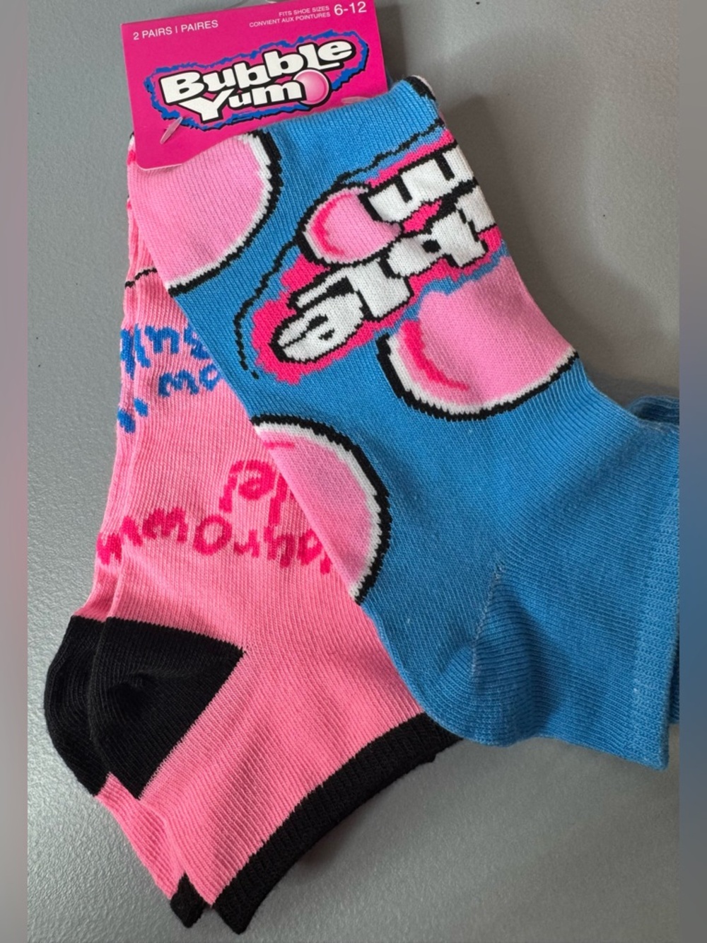 Bubble yum gum Pink & Blue Bubblegum novelty Design 2-pack unisex bright vibrant